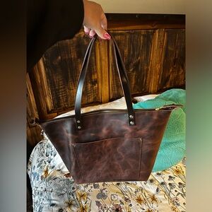 NEW Portland Leather Goods Large Lava Zipper Tote!